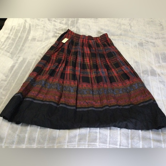 Vintage Chaus Maxi Pleaded Plaid Skirt Size 12P - Picture 1 of 6